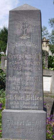Guendisch Georg 1859-1914 Bonfert Katharina 1862-1940 Grabstein